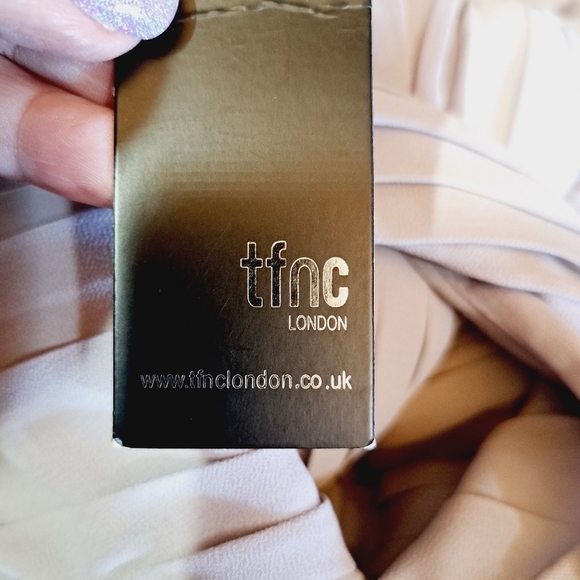 TFNC Wedding Halter Chiffon Maxi Dress In Microchip UK Size 6 US Size 2 - Picture 12 of 15